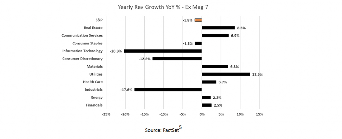 Yearly Rev Growth YoY % - Ex Mag 7