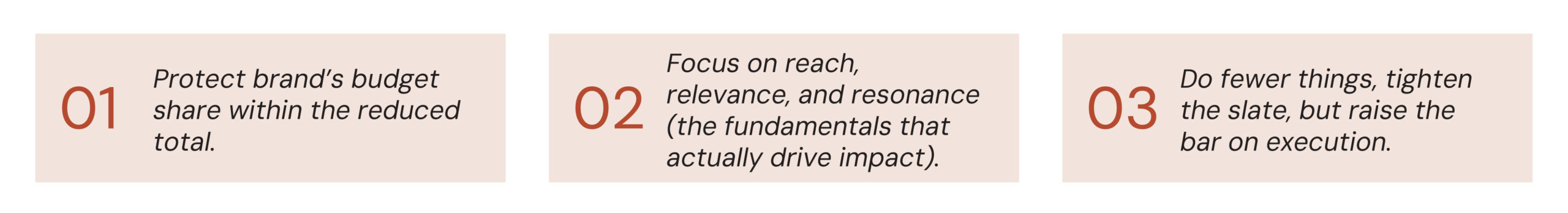 infographics on protecting brand, focusing on reach and doing fewer things